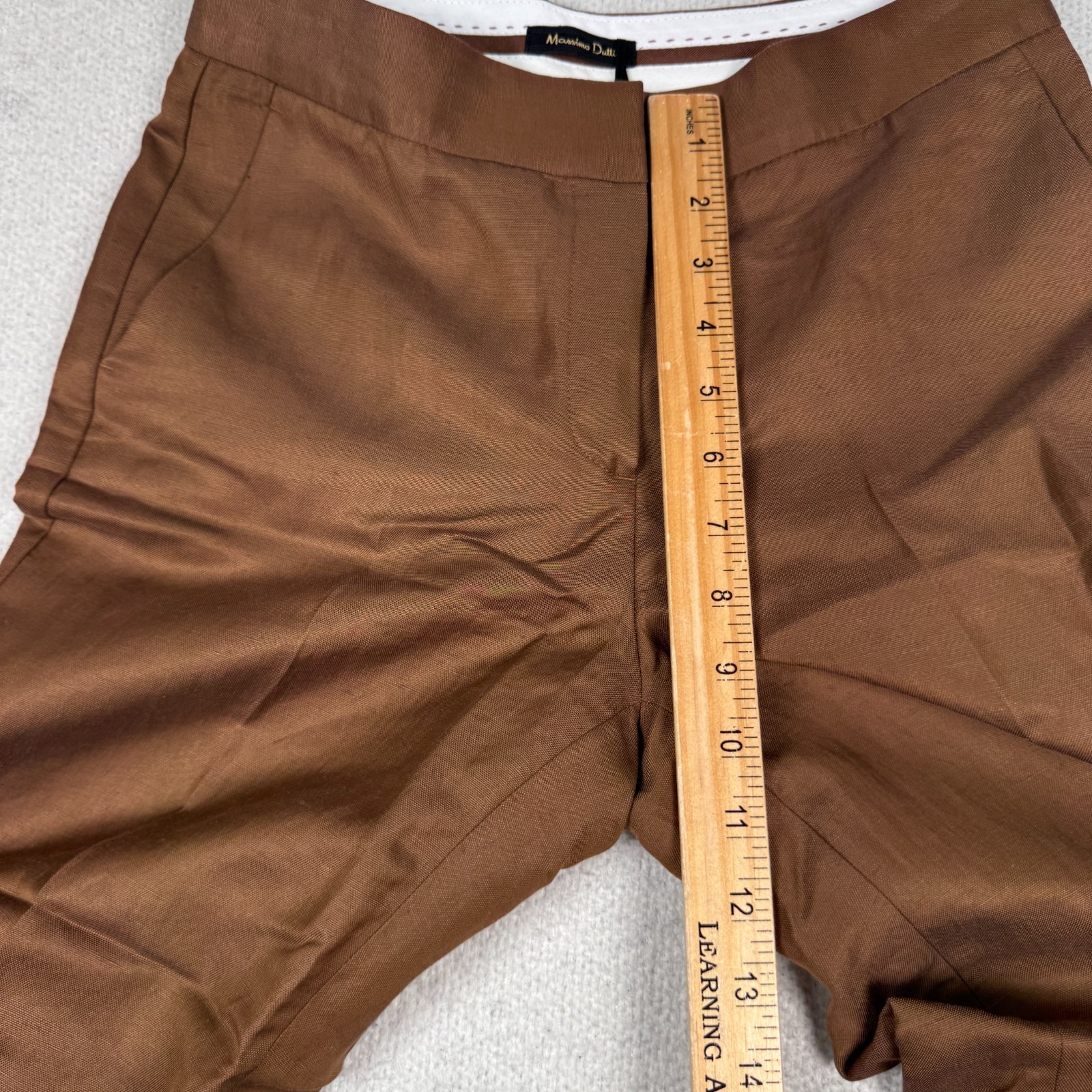 Nwt Massimo Dutti Pants Sz 2 Linen Blend Flowing High Waisted Barrel Fit Trouser — image 7 of 8